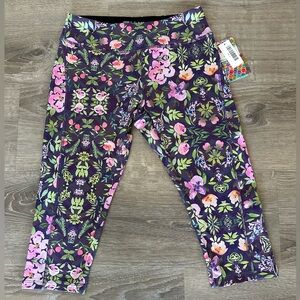 LuLaRoe Purple Floral Jade Leggings Size Medium New with Tags